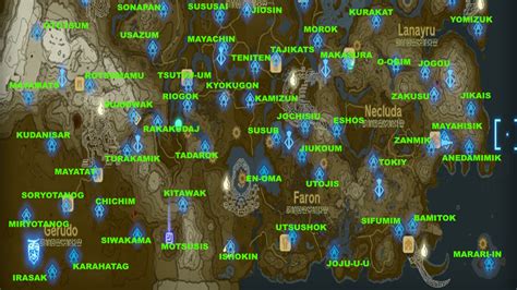 zelda tears of the kingdom map of shrines